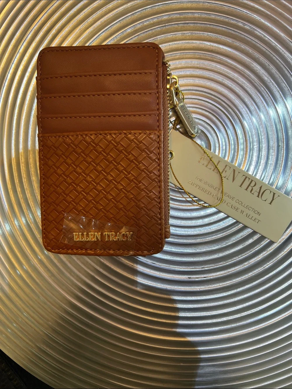 ELLEN TRACY COGNAC ID CARD CASE WALLET